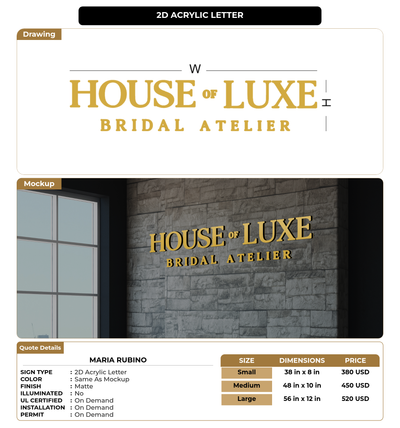CUSTOM MOCKUP SIGN FOR Maria Rubino