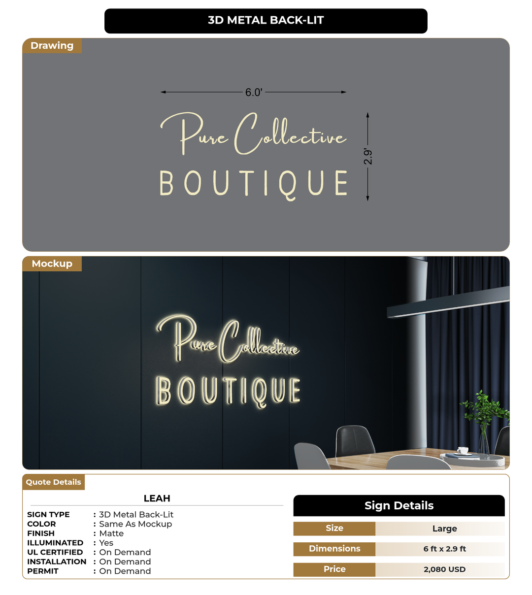 CUSTOM MOCKUP SIGN FOR Leah