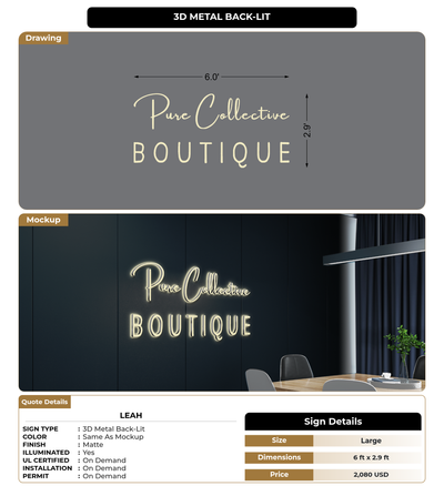 CUSTOM MOCKUP SIGN FOR Leah