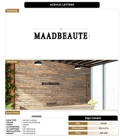 CUSTOM MOCKUP SIGN FOR Madina