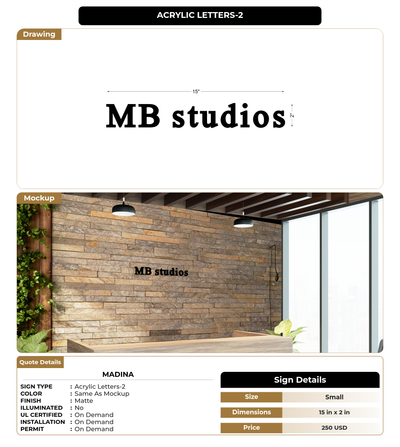 CUSTOM MOCKUP SIGN FOR Madina
