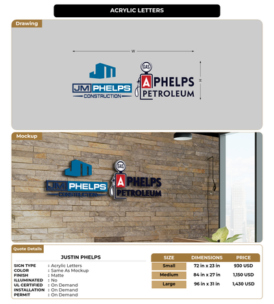 CUSTOM MOCKUP SIGN FOR Justin Phelps