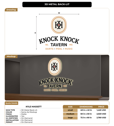 CUSTOM MOCKUP SIGN FOR Kyle Massett