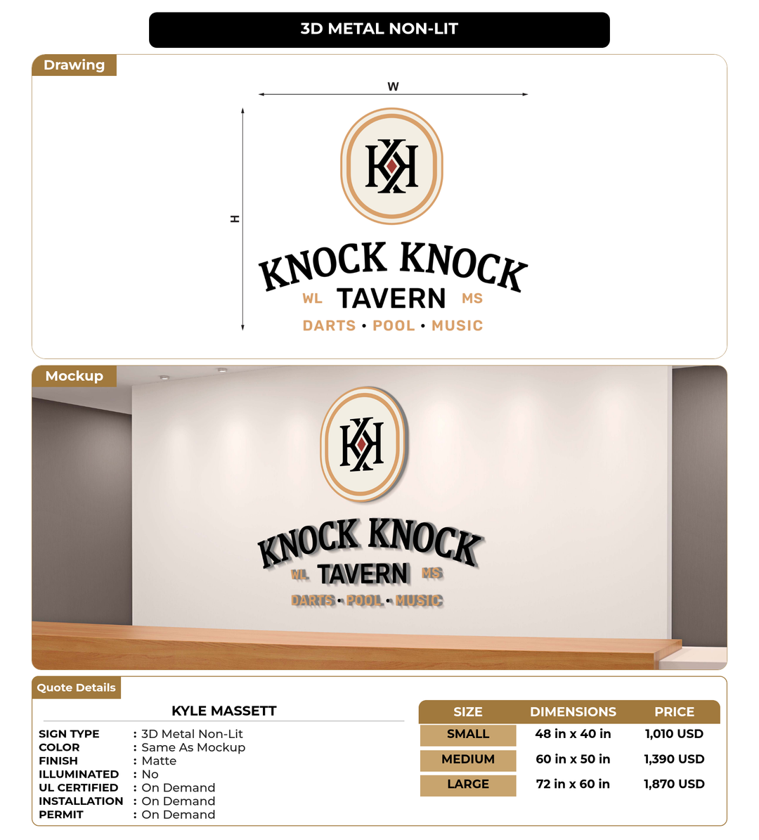 CUSTOM MOCKUP SIGN FOR Kyle Massett