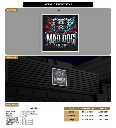 CUSTOM MOCKUP SIGN FOR Abdul