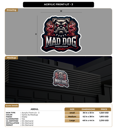 CUSTOM MOCKUP SIGN FOR Abdul