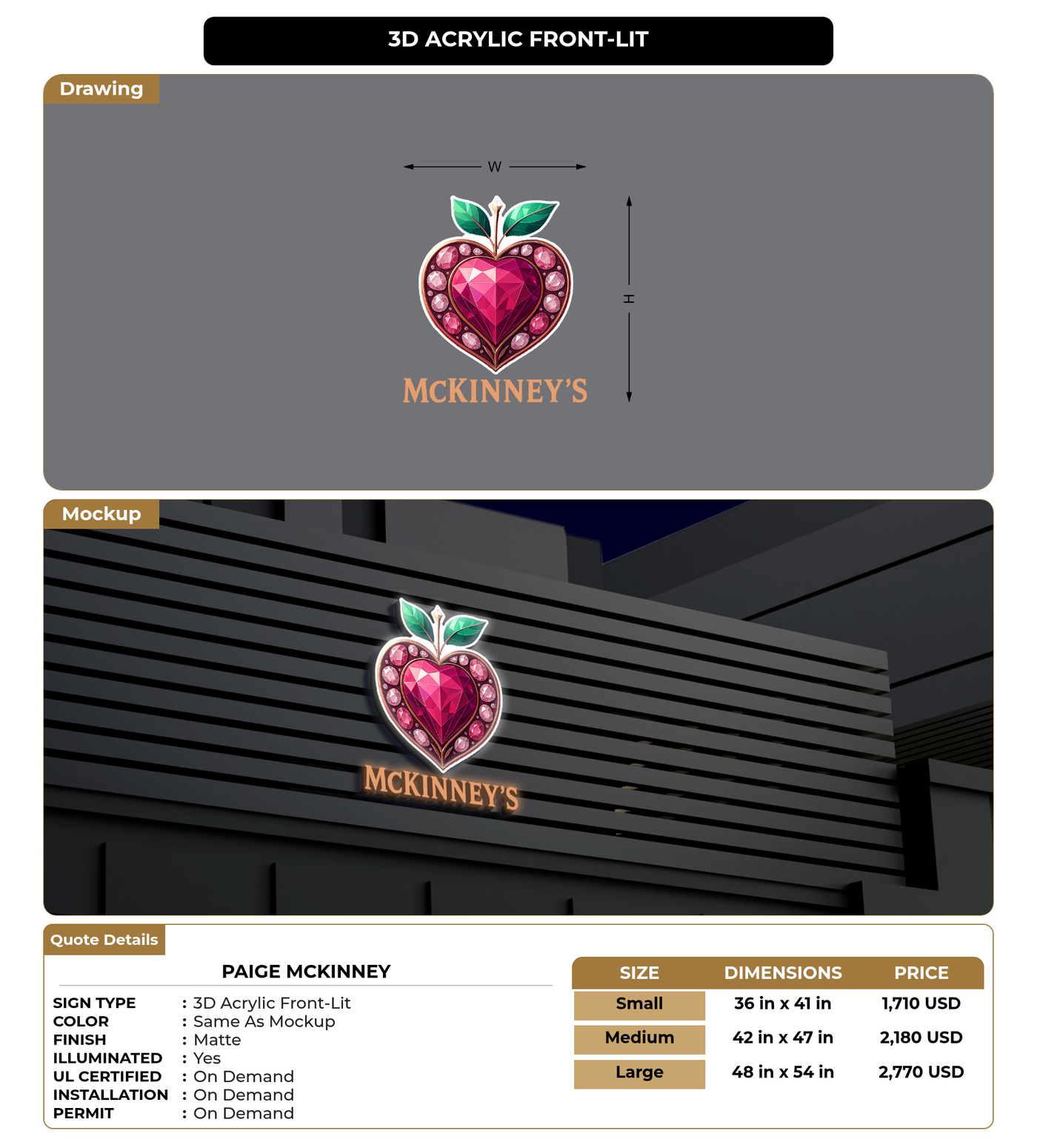 CUSTOM MOCKUP SIGN FOR Paige McKinney