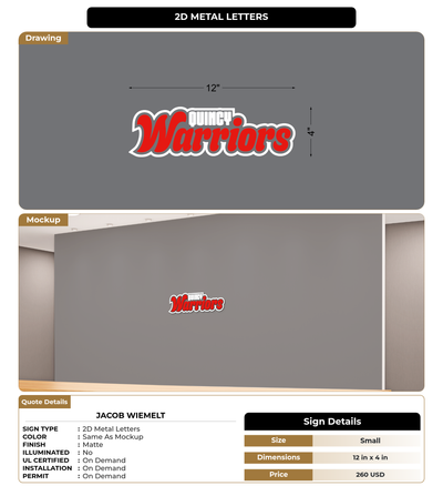CUSTOM MOCKUP SIGN FOR Jacob Wiemelt
