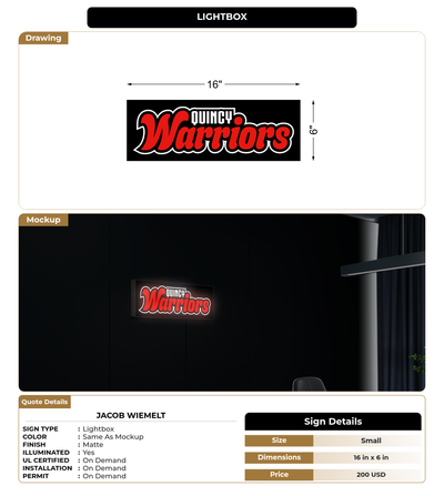CUSTOM MOCKUP SIGN FOR Jacob Wiemelt