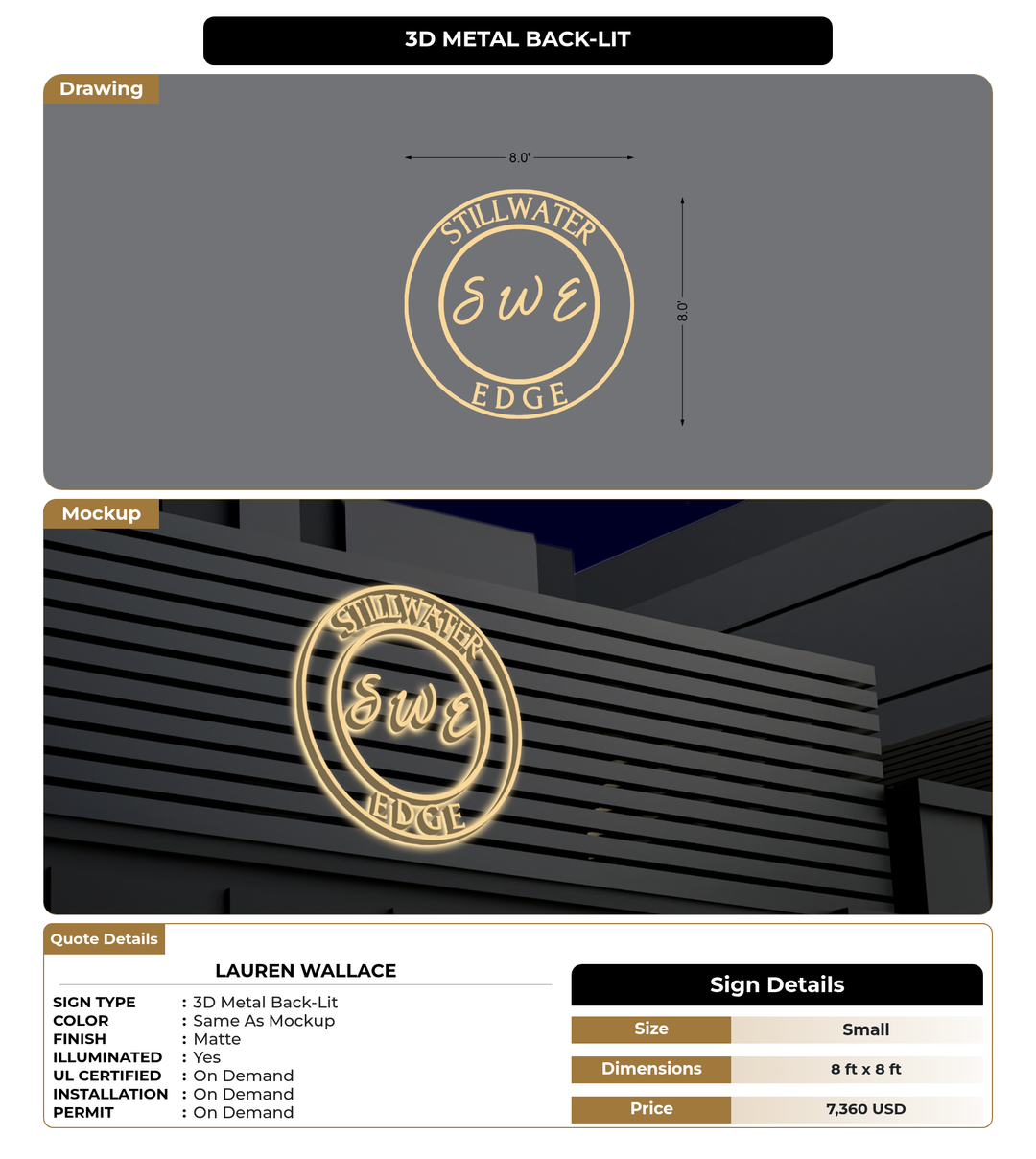 CUSTOM MOCKUP SIGN FOR Lauren  Wallace
