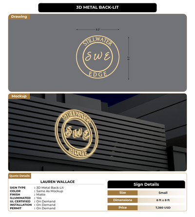 CUSTOM MOCKUP SIGN FOR Lauren  Wallace