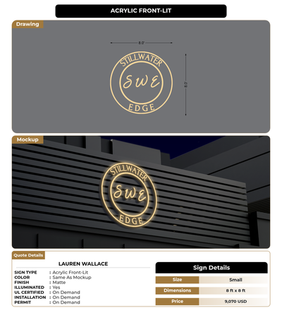 CUSTOM MOCKUP SIGN FOR Lauren  Wallace