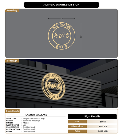 CUSTOM MOCKUP SIGN FOR Lauren  Wallace