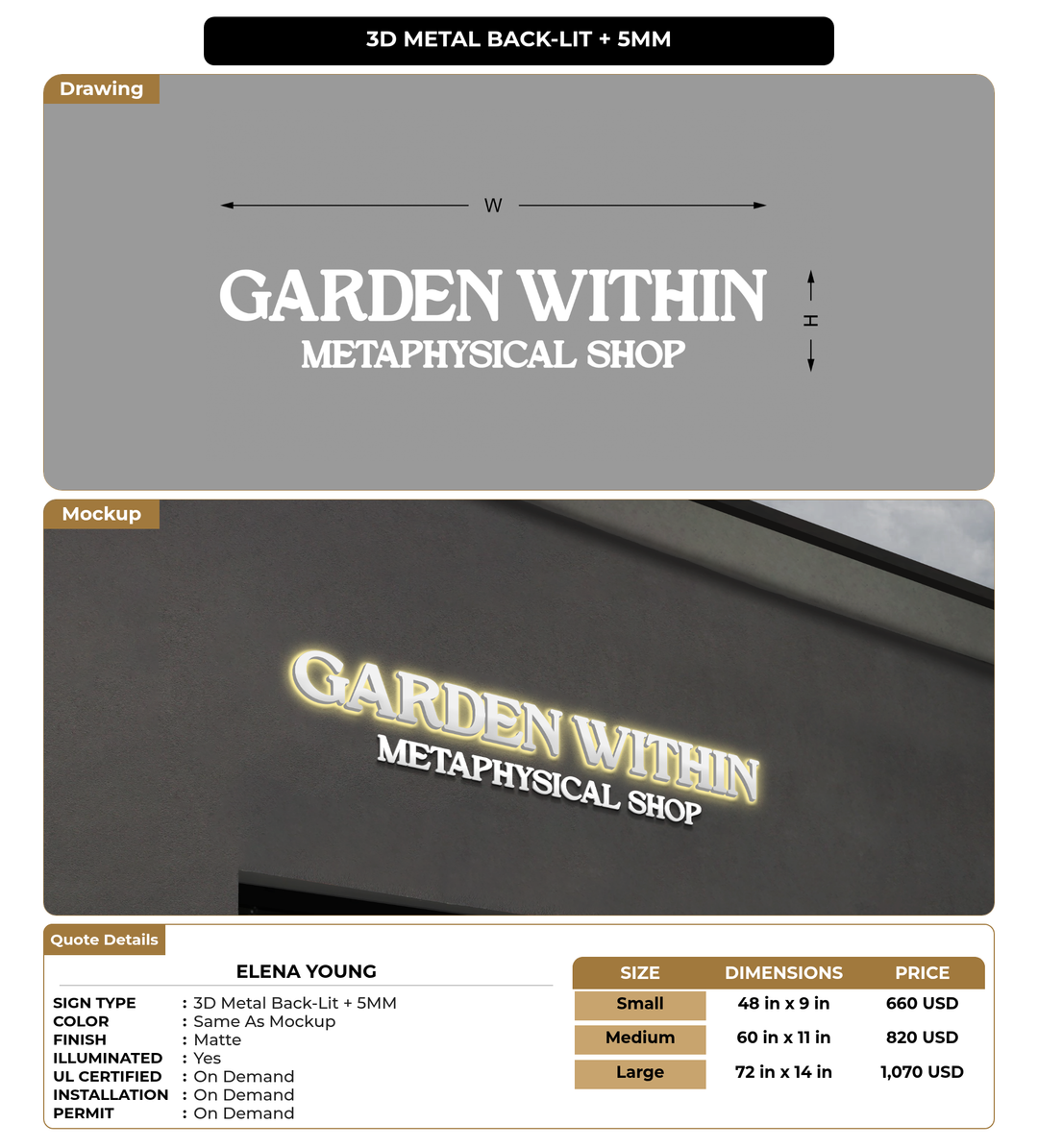 CUSTOM MOCKUP SIGN FOR Elena Young