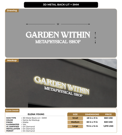 CUSTOM MOCKUP SIGN FOR Elena Young