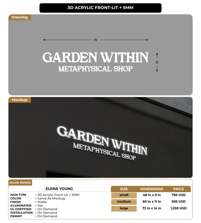 CUSTOM MOCKUP SIGN FOR Elena Young