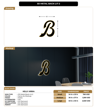 CUSTOM MOCKUP SIGN FOR Kelly arbia