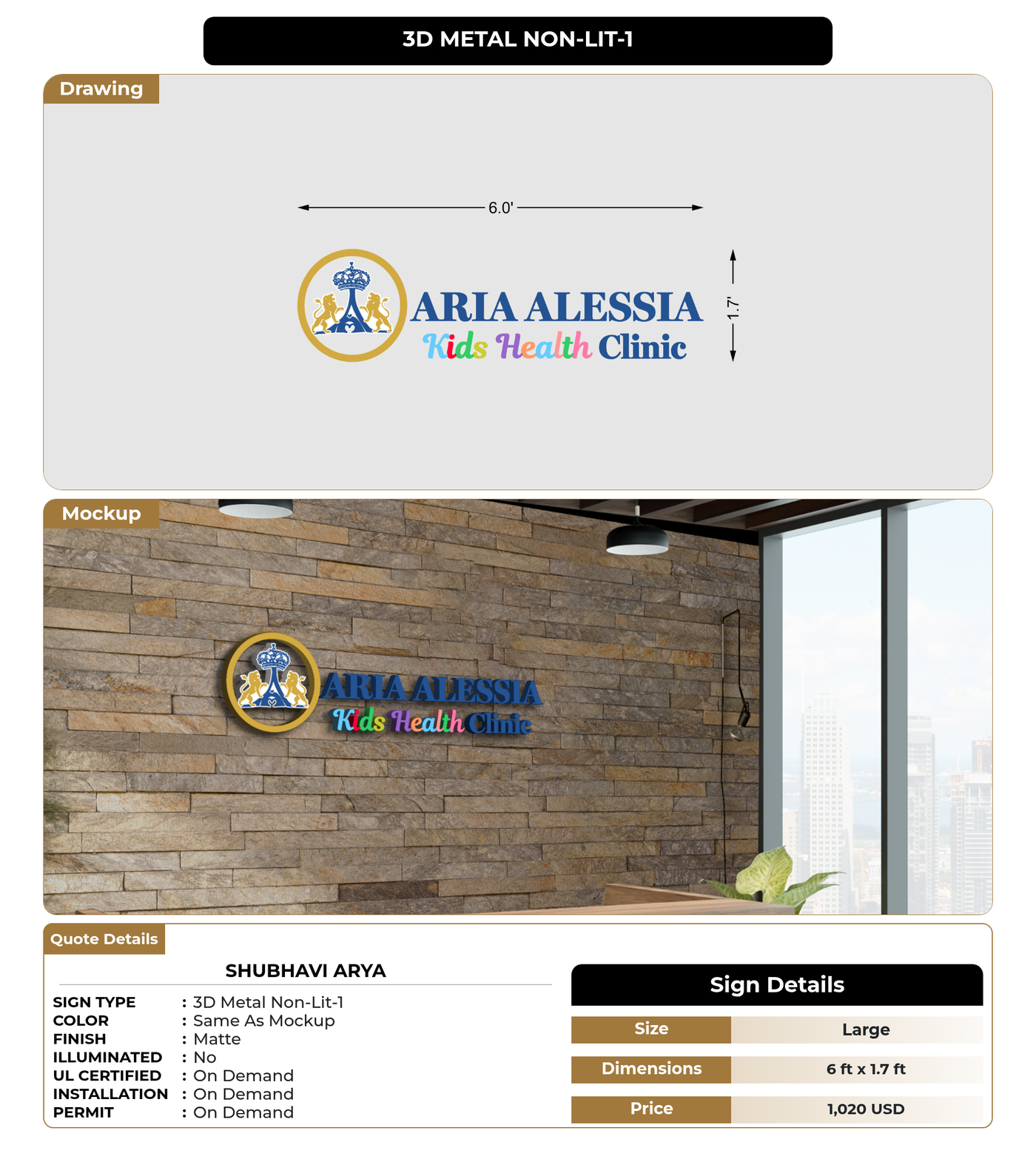 CUSTOM MOCKUP SIGN FOR Shubhavi Arya