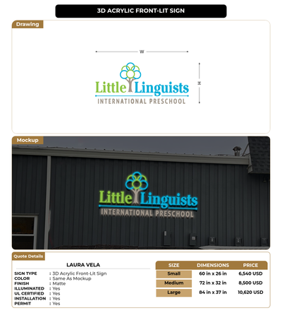 CUSTOM MOCKUP SIGN FOR Laura Vela