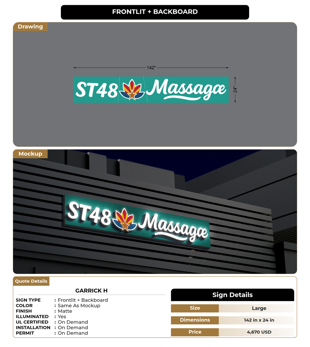 CUSTOM MOCKUP SIGN FOR Garrick H