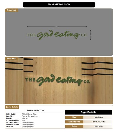 CUSTOM MOCKUP SIGN FOR Leneia Weston