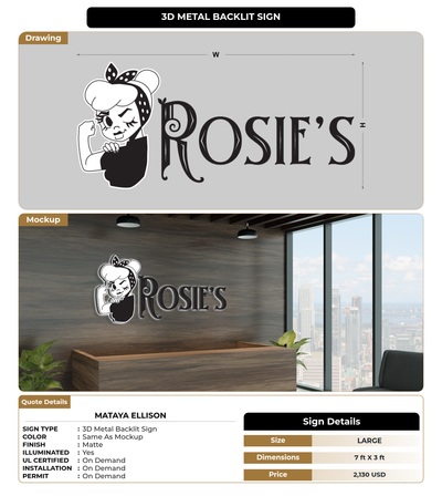 CUSTOM MOCKUP SIGN FOR MATAYA ELLISON