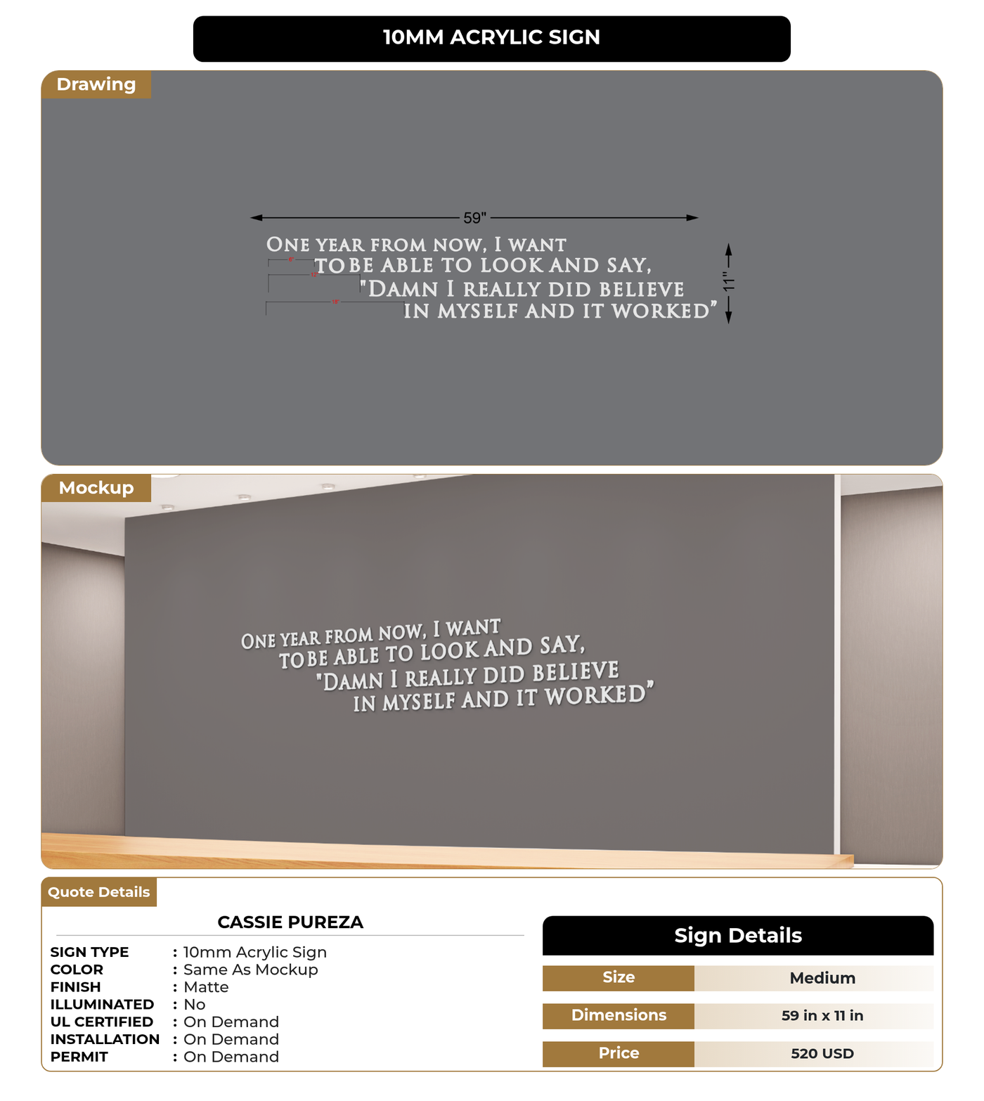 CUSTOM MOCKUP SIGN FOR Cassie Pureza