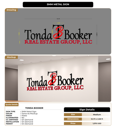 CUSTOM MOCKUP SIGN FOR Tonda Booker
