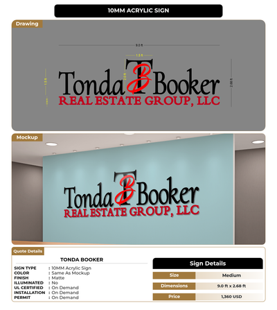 CUSTOM MOCKUP SIGN FOR Tonda Booker