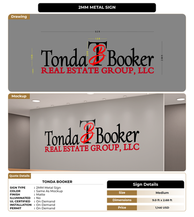 CUSTOM MOCKUP SIGN FOR Tonda Booker