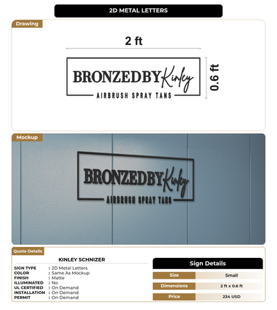 CUSTOM MOCKUP SIGN FOR Kinley  Schnizer