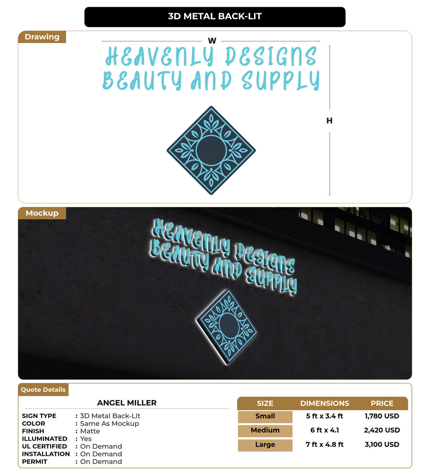 CUSTOM MOCKUP SIGN FOR Angel Miller