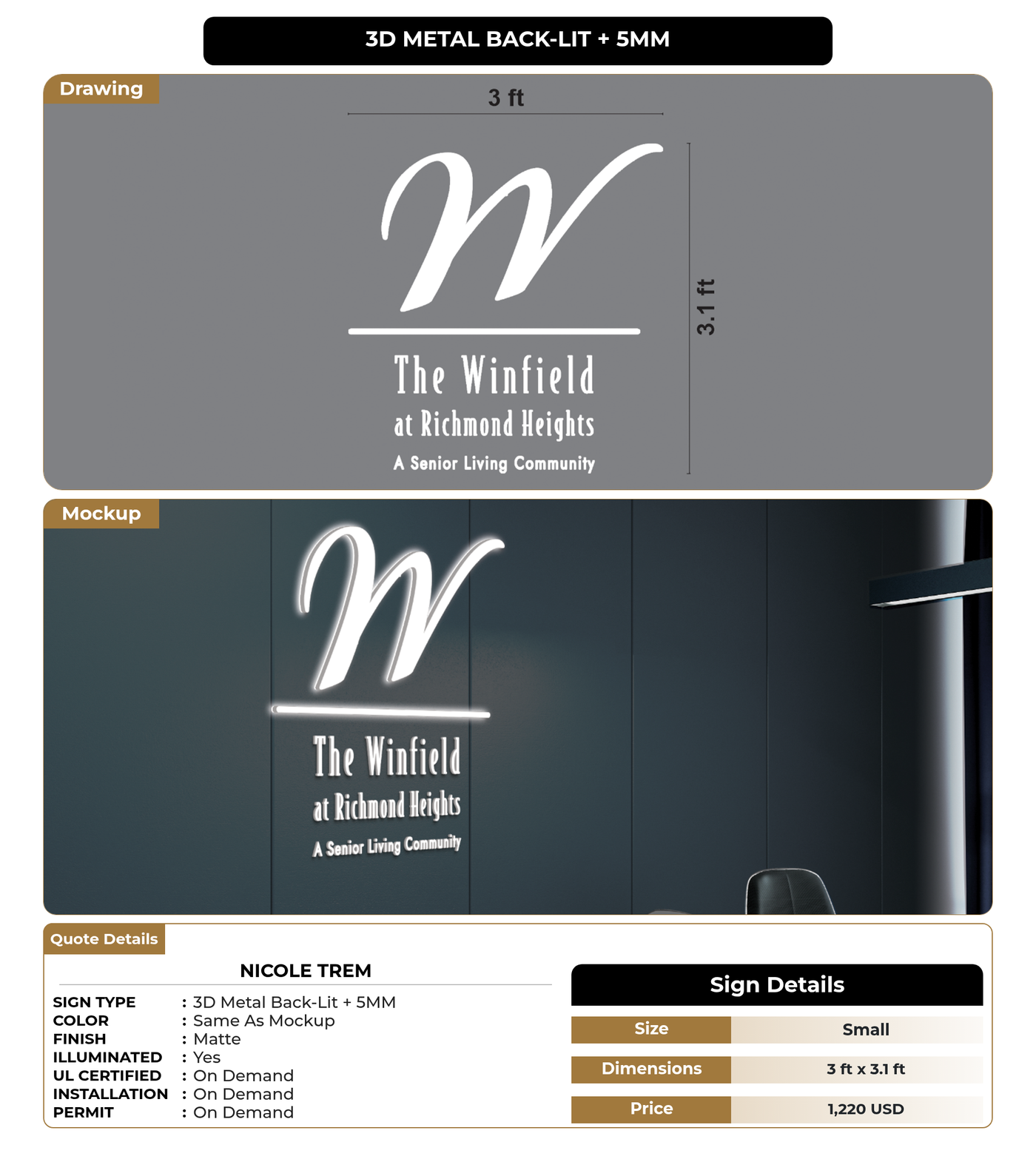CUSTOM MOCKUP SIGN FOR Nicole Trem