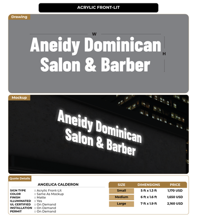 CUSTOM MOCKUP SIGN FOR Angelica calderon