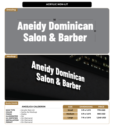 CUSTOM MOCKUP SIGN FOR Angelica calderon