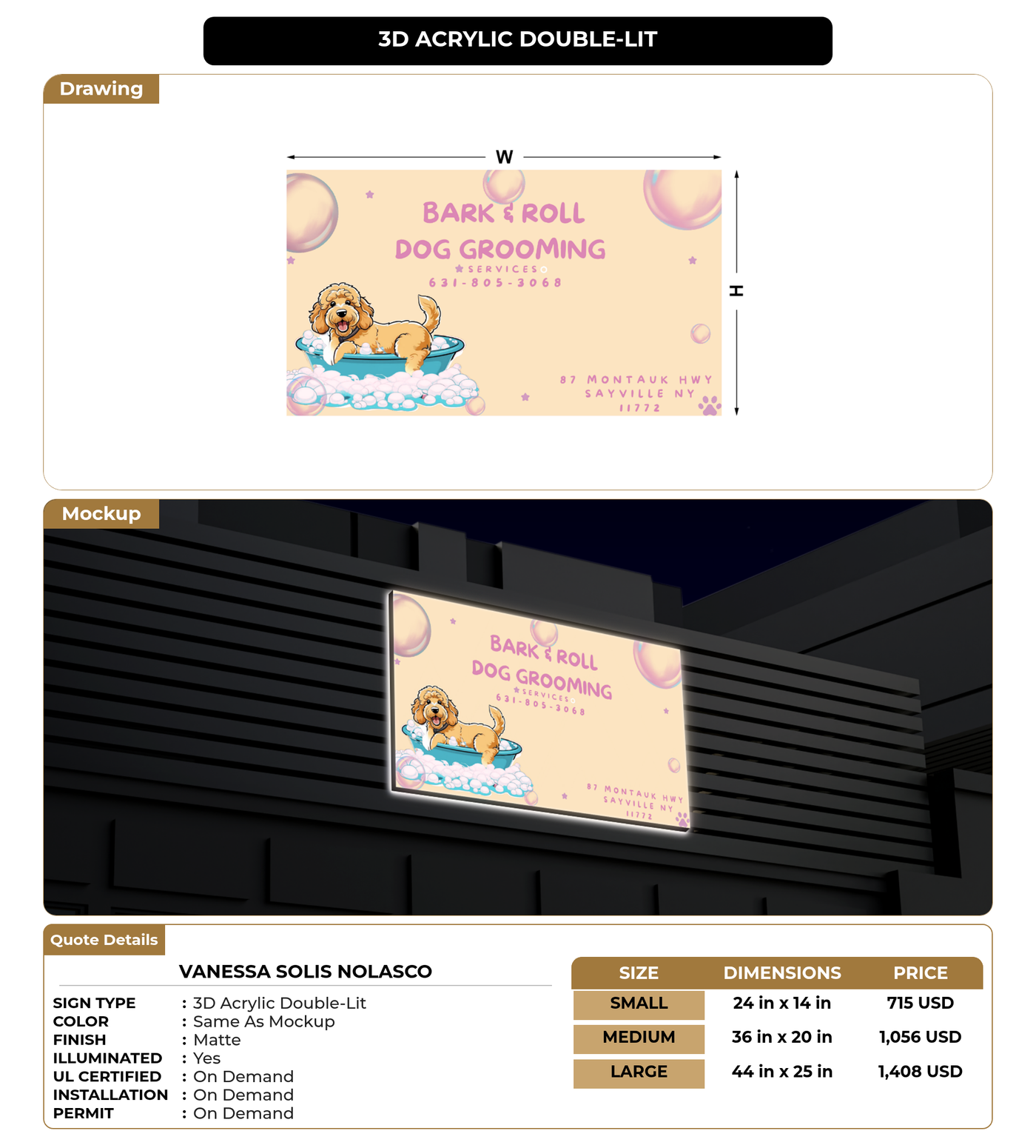 CUSTOM MOCKUP SIGN FOR vanessa solis nolasco