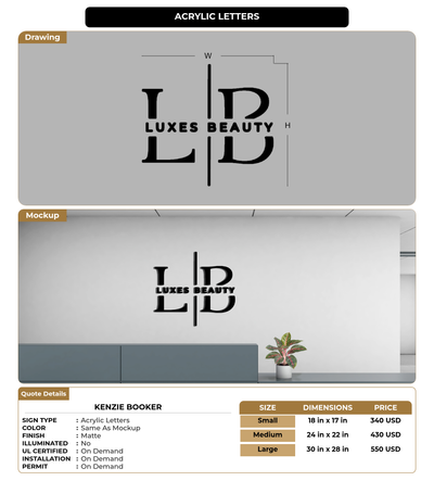 CUSTOM MOCKUP SIGN FOR Kenzie booker