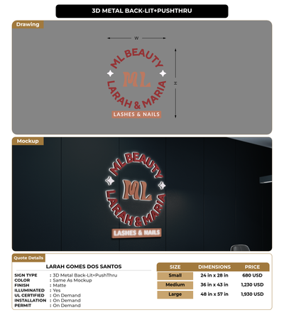 CUSTOM MOCKUP SIGN FOR Larah Gomes Dos Santos