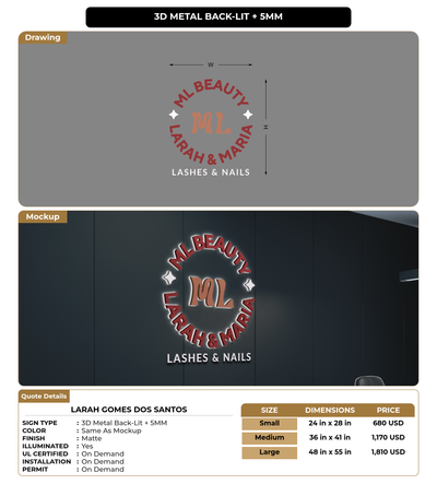 CUSTOM MOCKUP SIGN FOR Larah Gomes Dos Santos