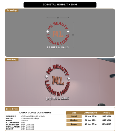 CUSTOM MOCKUP SIGN FOR Larah Gomes Dos Santos