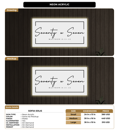 CUSTOM MOCKUP SIGN FOR Sofia Solis