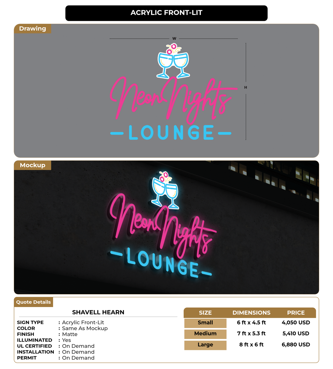 CUSTOM MOCKUP SIGN FOR Shavell Hearn