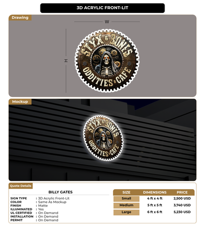 CUSTOM MOCKUP SIGN FOR Billy Gates