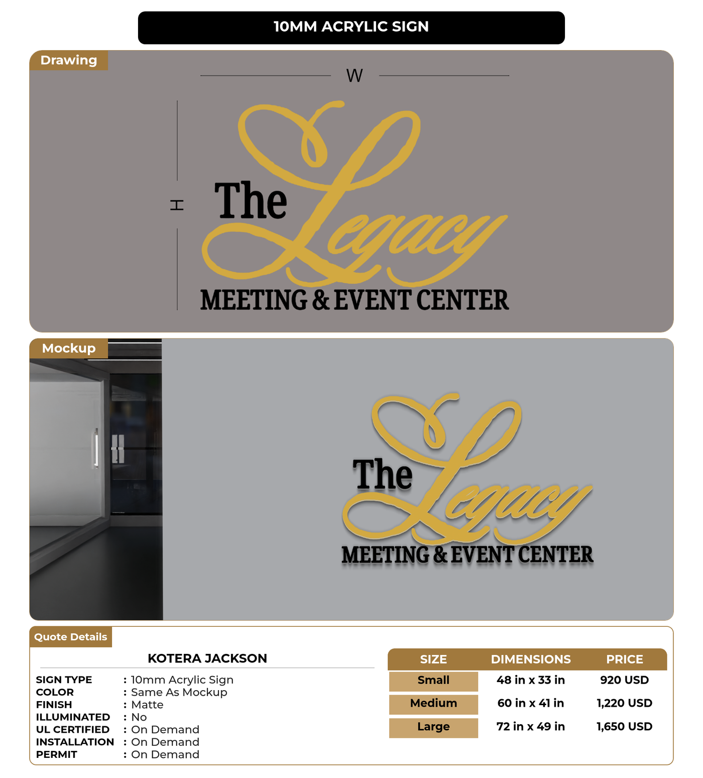 CUSTOM MOCKUP SIGN FOR Kotera Jackson