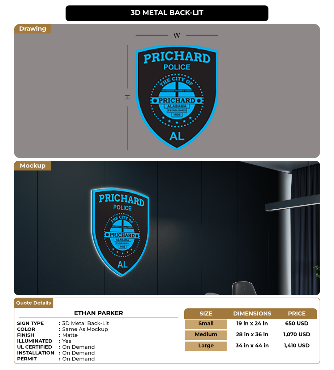 CUSTOM MOCKUP SIGN FOR Ethan Parker
