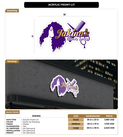 CUSTOM MOCKUP SIGN FOR Jakina