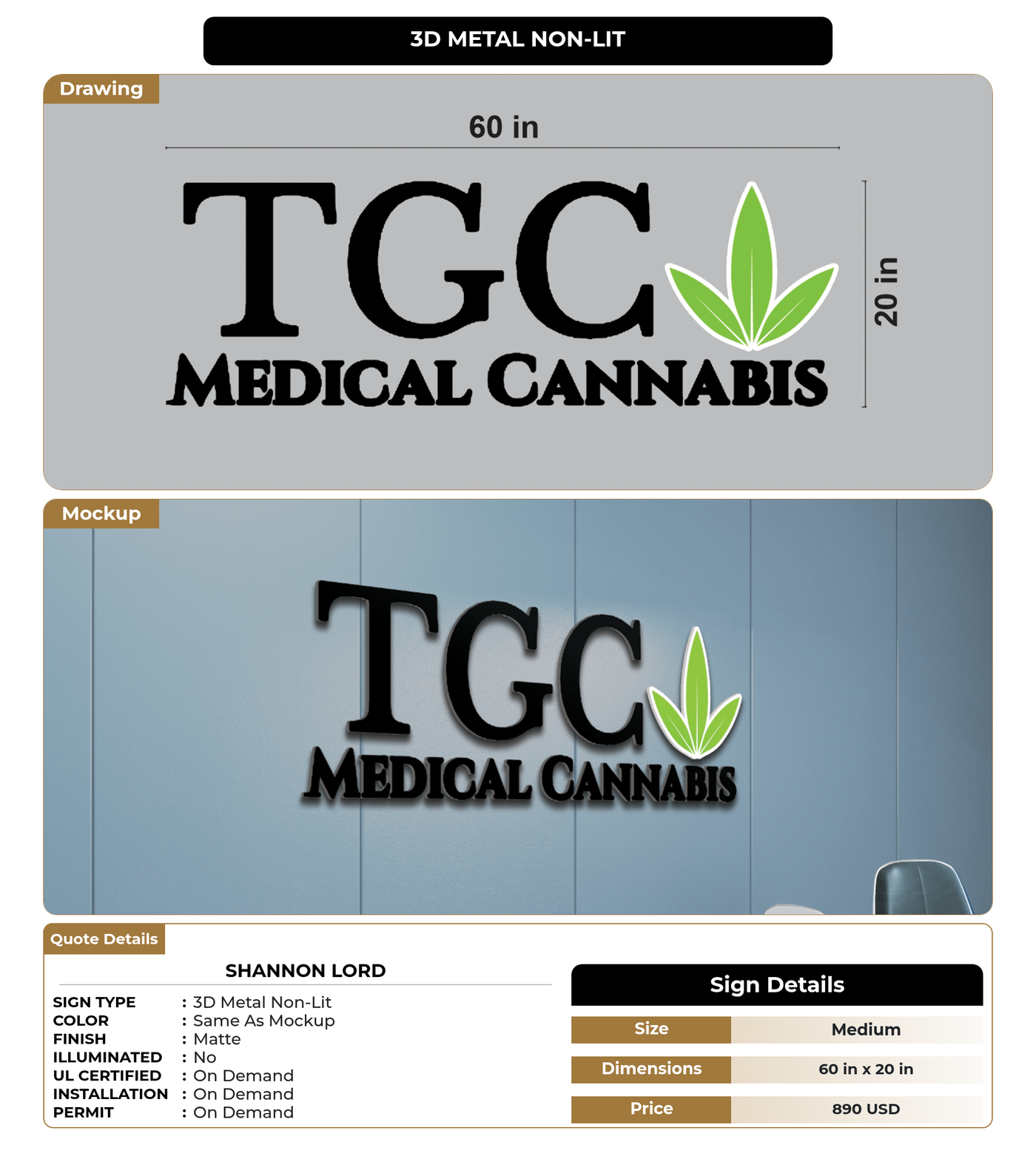 CUSTOM MOCKUP SIGN FOR Shannon Lord