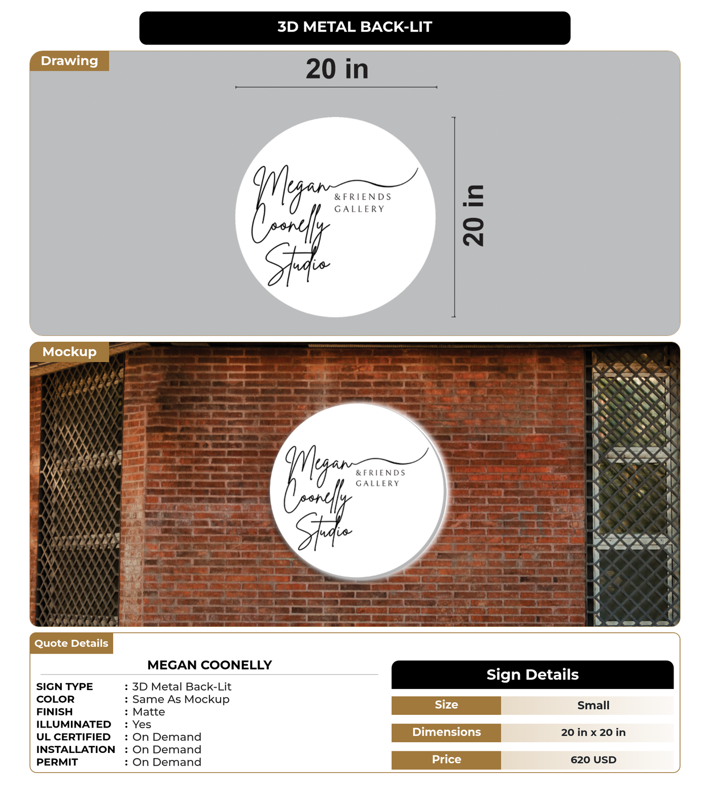 CUSTOM MOCKUP SIGN FOR Megan Coonelly