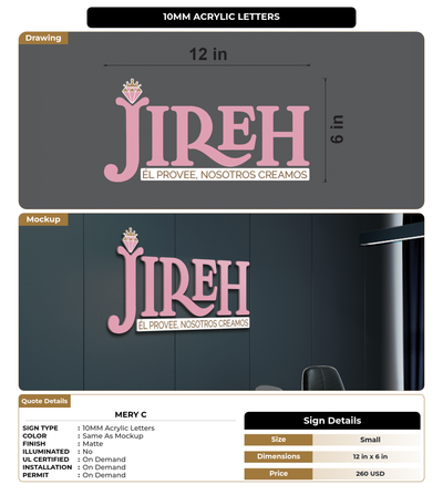 CUSTOM MOCKUP SIGN FOR Mery C