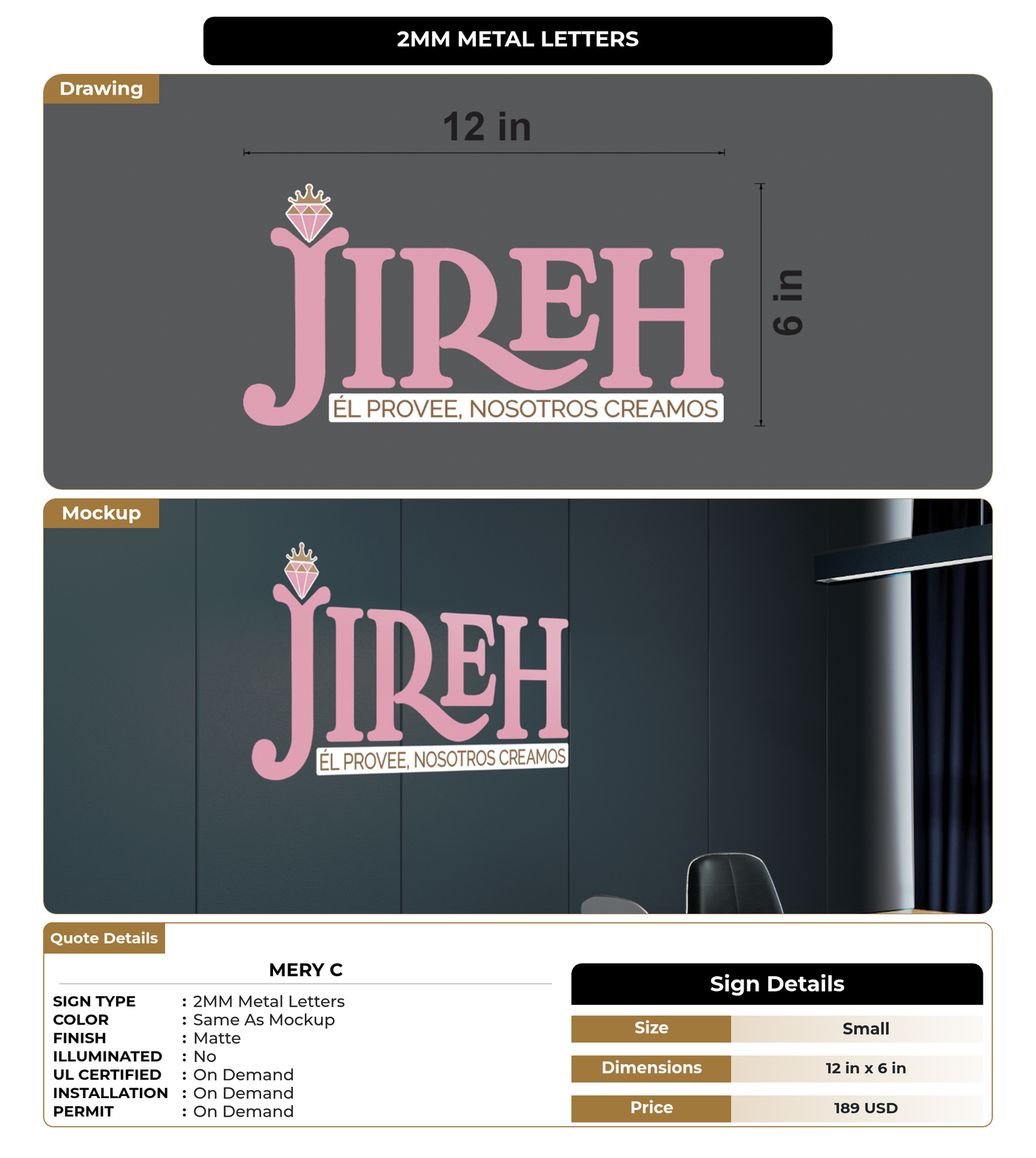 CUSTOM MOCKUP SIGN FOR Mery C